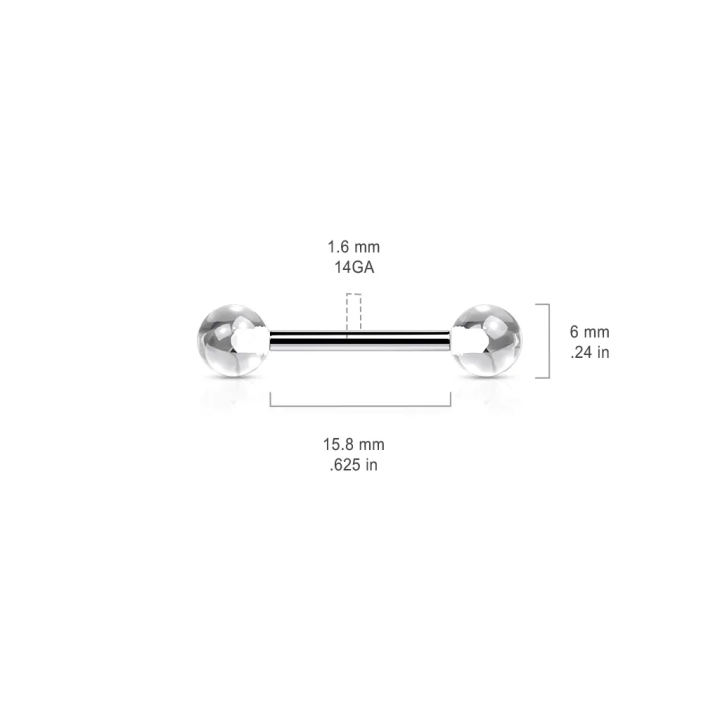 Piercing langue boules acrylique