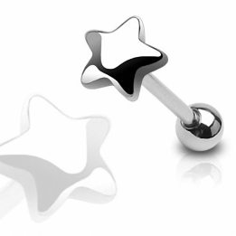 Piercing langue étoile en acier chirurgical – Style moderne brillant