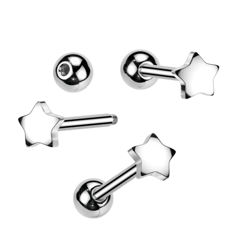 VCMART Lot 10 Piercings Langue 14G 12-18mm Acier Chirurgical Avec Cristal - Bijoux Corps