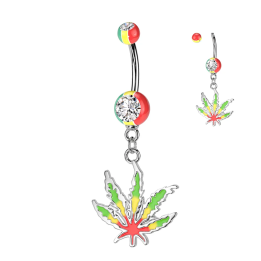 Piercing nombril rasta cannabis – Style fun & coloré