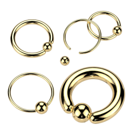 Piercing anneau boule doré – Acier chirurgical polyvalent