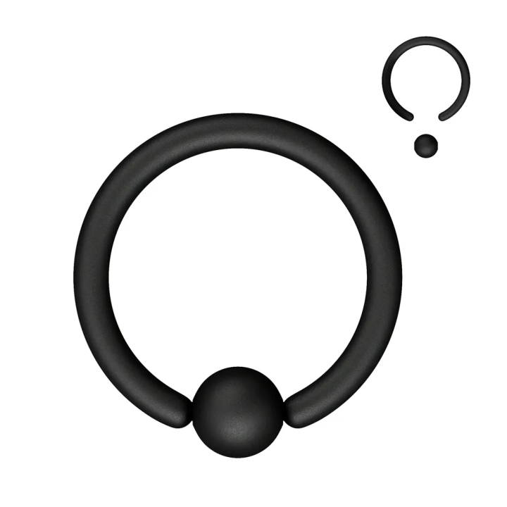Piercing anneau captif noir mat