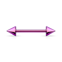 Piercing oreille spikes acier violet