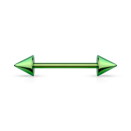 Piercing oreille spikes acier vert
