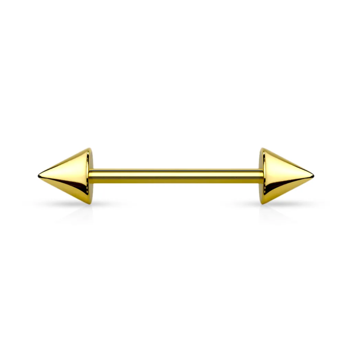 Piercing oreille spikes acier doré