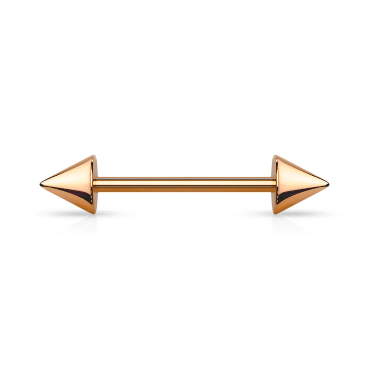 Piercing oreille spikes acier rosé