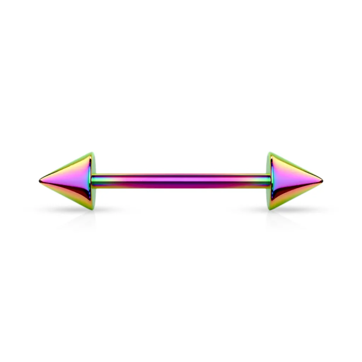 Piercing oreille spikes acier rainbow