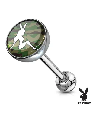Piercing langue Playboy pin-up camouflage