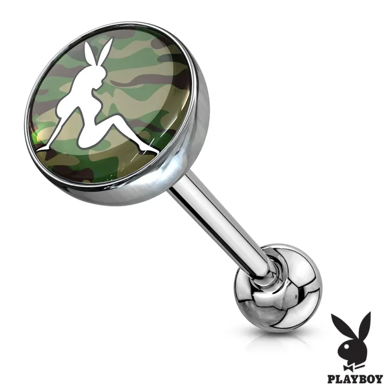 Piercing langue Playboy pin-up camouflage