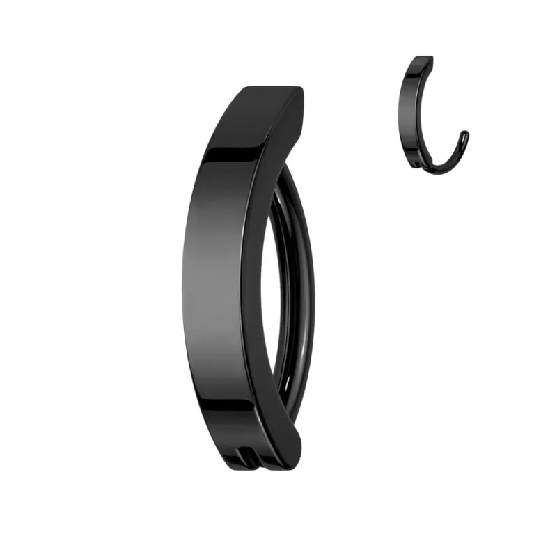 Piercing nombril anneau acier noir Piercing nombril anneau acier noir