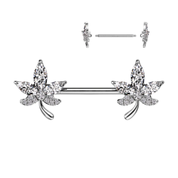 Barbell Piercing Pour Langue - Anneau Avec Strass Brillant En Acier Chirurgical | Soul-Cats®