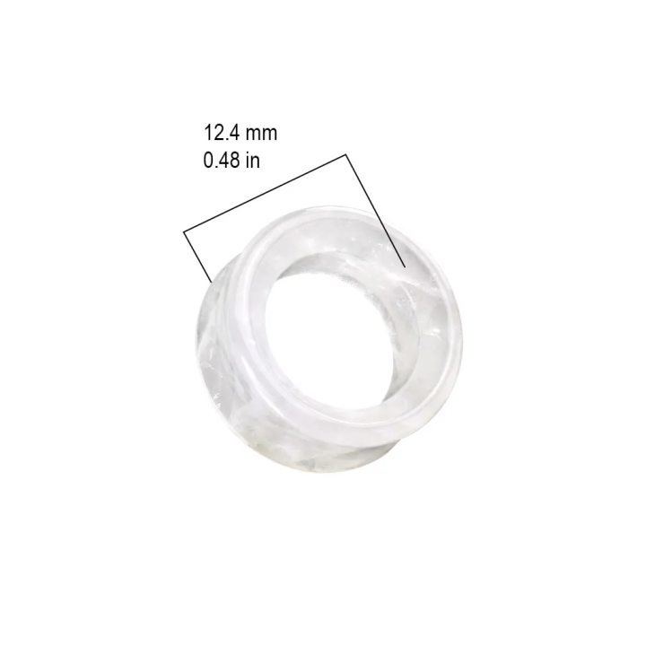 Piercing tunnel oreille pierre quartz nuageux