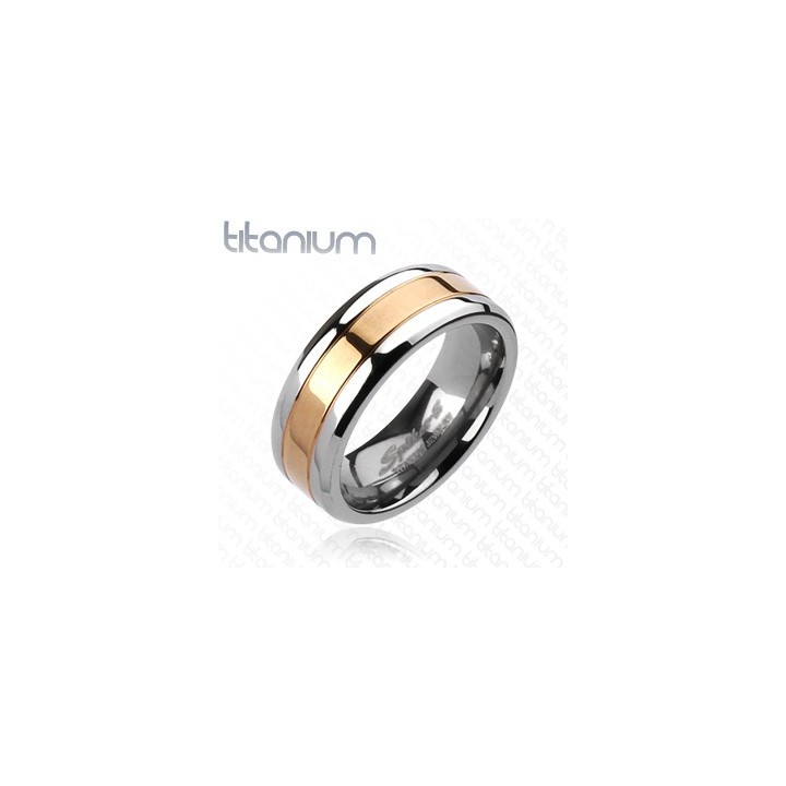 Bague Homme en Titane Or Rosé