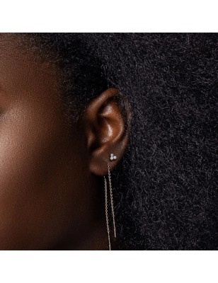 Piercing labret oreille trois perles