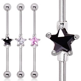 Piercing Industriel Gemme Etoile