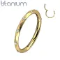 Piercing oreille anneau titane doré facettes losanges Piercing oreille anneau titane doré facettes losanges