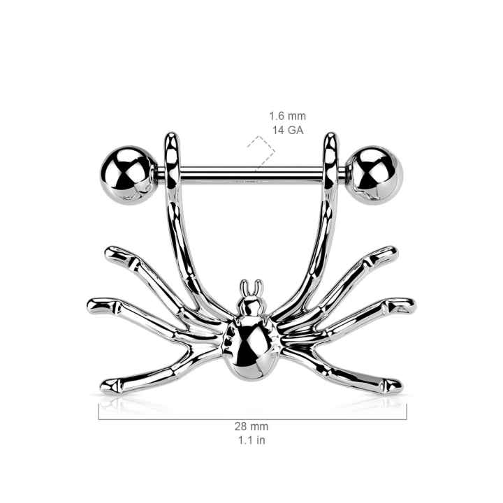 Piercing téton pendentif araignée