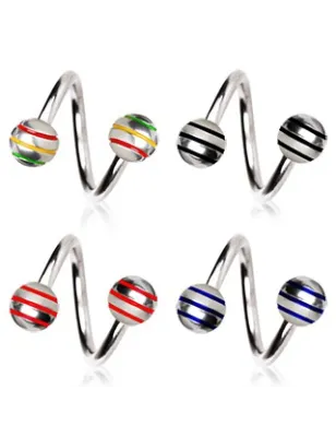 Piercing Spirale Boules Striées