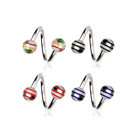 Piercing Spirale Boules Striées
