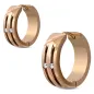 Paire boucles d'oreilles anneaux acier rosé deux strass Paire boucles d'oreilles anneaux acier rosé deux strass