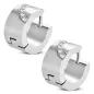 Paire boucles d'oreilles anneaux acier diagonale de strass Paire boucles d'oreilles anneaux acier diagonale de strass