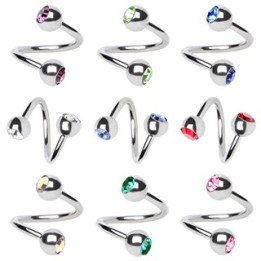 Piercing Spirale Boules Gemmes