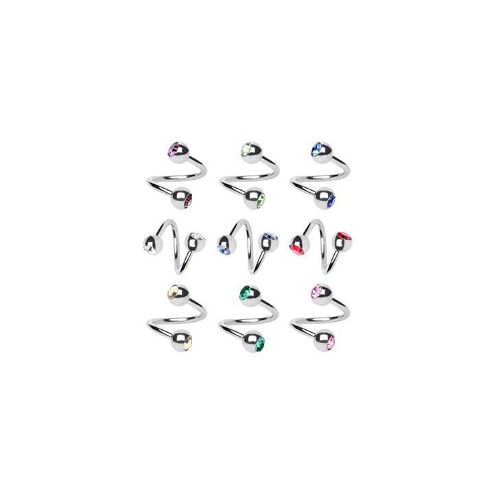 Piercing Spirale Boules Gemmes