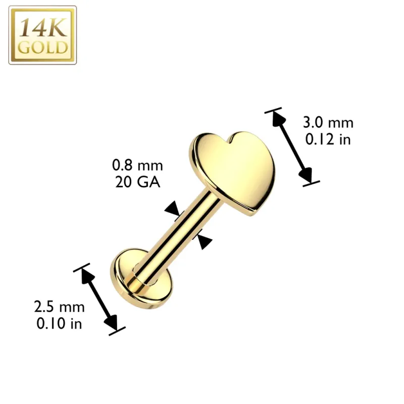 Piercing De Nez En Forme De Cœur Or Rose - Titane, 10mm, Hypoallergénique, Unisexe