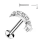 Piercing oreille push-in lune pavée et étoile Piercing oreille push-in lune pavée et étoile