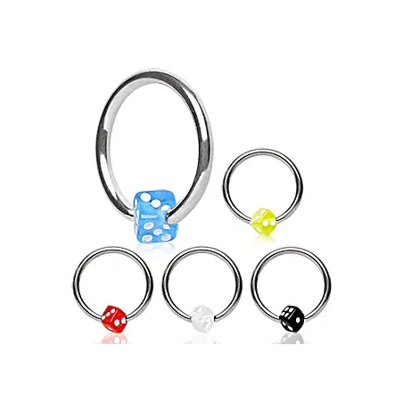Piercing anneau Captif Dé Acrylique