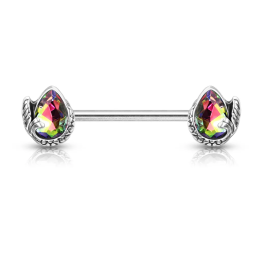 Piercing téton queue de sirène cristal vitrail
