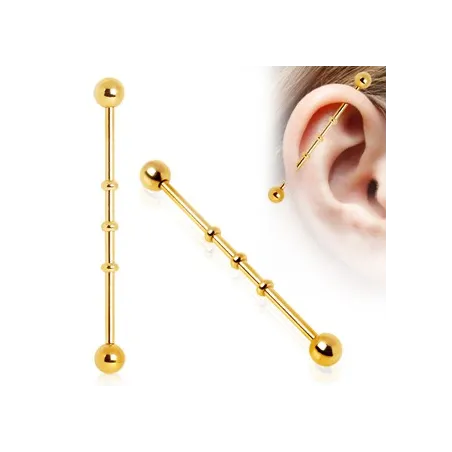Piercing Industriel Plaqué Or