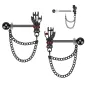 Paire de piercing pour téton chaines main de squelette noir Paire de piercing pour téton chaines main de squelette noir