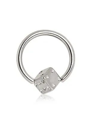 Piercing anneau captive dé