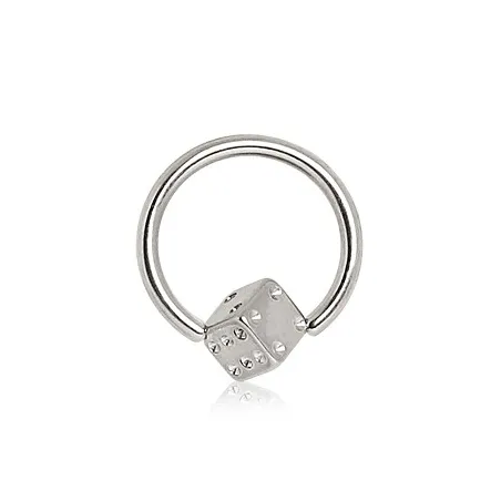 Piercing anneau captive dé