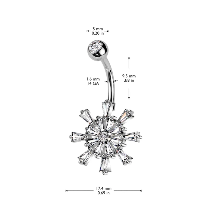 Piercing nombril roue de bateau strass