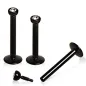 Piercing labret titane noir zircon