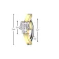 Piercing nombril anneau clicker serti de 3 zircons baguettes doré Piercing nombril anneau clicker serti de 3 zircons baguettes doré