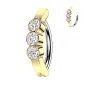 Piercing nombril anneau clicker serti de 3 zircons ronds doré Piercing nombril anneau clicker serti de 3 zircons ronds doré