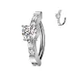 Piercing nombril anneau clicker pavé de strass avec coeur Piercing nombril anneau clicker pavé de strass avec coeur