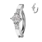 Piercing nombril anneau clicker pavé de strass avec losange Piercing nombril anneau clicker pavé de strass avec losange