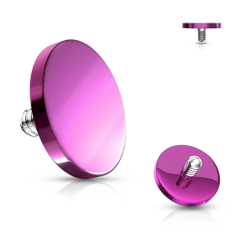 Piercing microdermal disque plat titanium violet