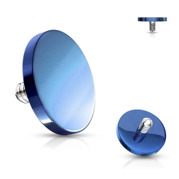 Piercing microdermal disque plat titanium bleu
