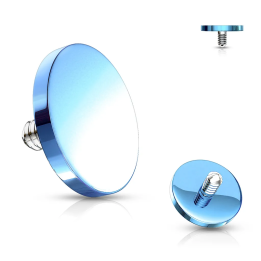 Piercing microdermal disque plat titanium bleu clair
