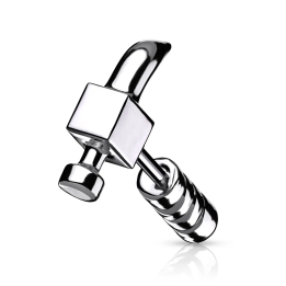 Piercing oreille cartilage hélix argenté marteau