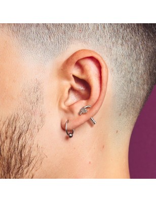 Piercing oreille cartilage hélix argenté marteau