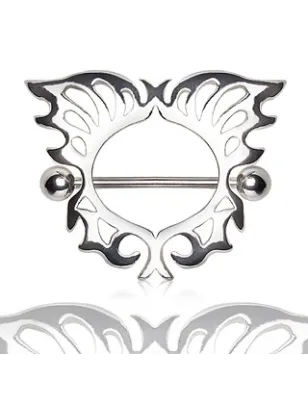 Piercing téton bouclier papillon