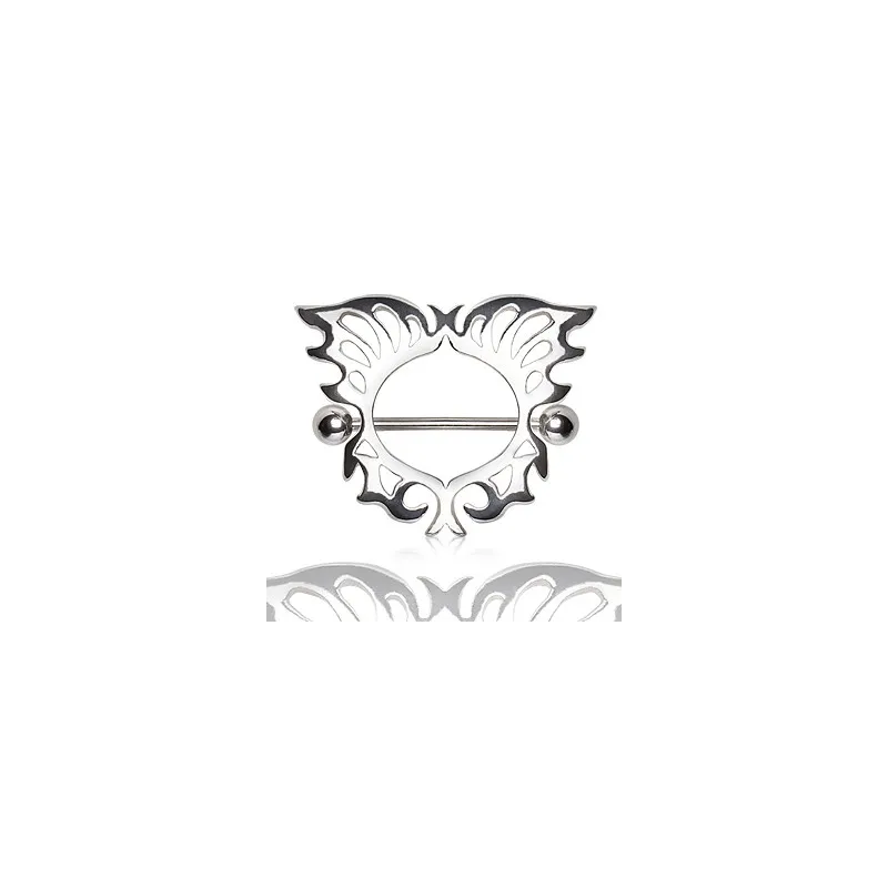 Piercing téton bouclier papillon