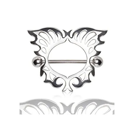 Piercing téton bouclier papillon
