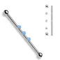 Piercing industriel oreille 3 opalites bleues Piercing industriel oreille 3 opalites bleues